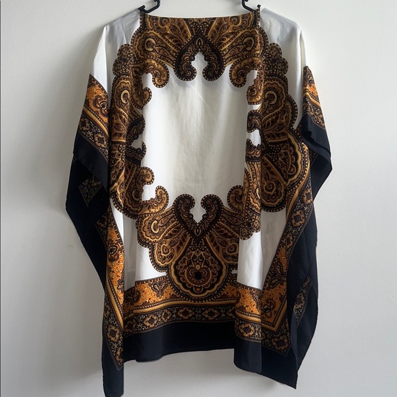 MICHAEL Michael Kors Black and Gold Paisley Top - Picture 5 of 7